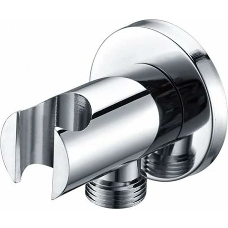 Handbrausehalterung, Wandmontierter Anschlussbogen Mit Brausehalterung, Runde Duschkopfhalterung, Universeller Duschbogen Mit Brausehalterung/anschluss (silber)