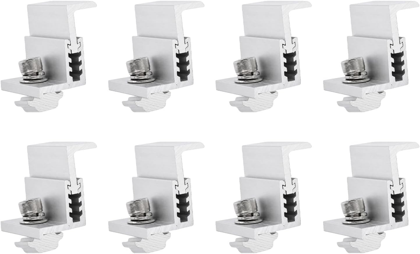 Set Mit 8 Verstellbaren Aluminium-solarpanel-endklemmen 30–45 Mm