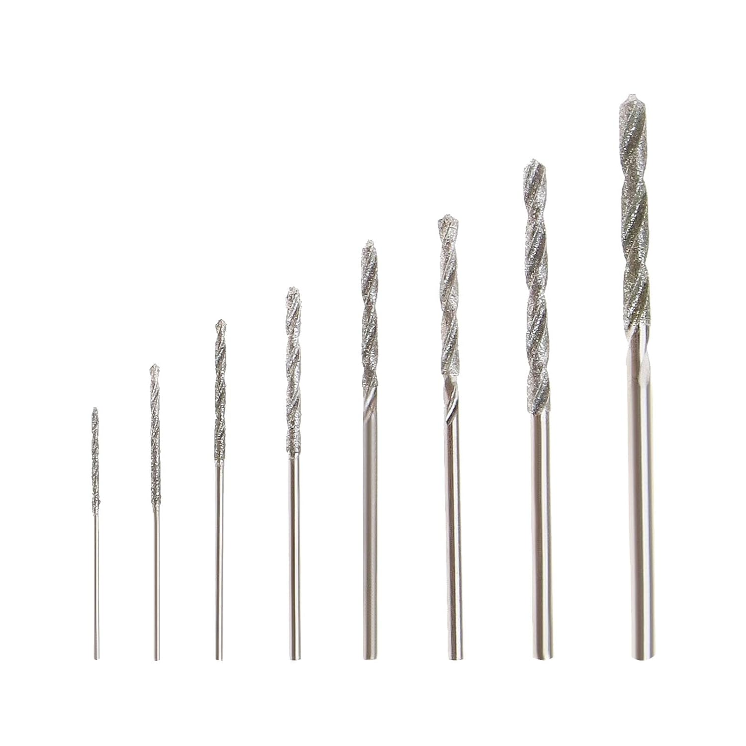 8-teiliges Set Diamant-spiralbohrer (0,8/1,0/1,2/1,5/1,8/2,0/2,5/3,0 Mm) Für Jade, Glas, Perlen Und Muscheln. Geeignet Für Tischbohrmaschinen Und Hängebohrmaschinen.