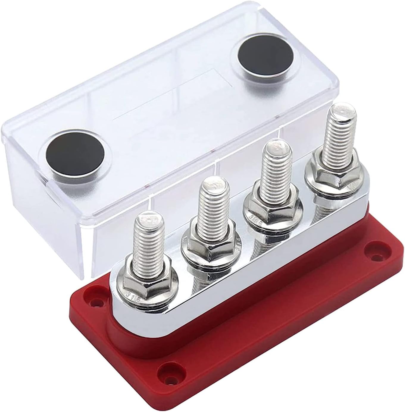 600-a-sammelschiene Mit 4 Bolzen (3/8") M10-hochstrom-kupferklemmenblock Dc 12 V, 24 V, 48 V Mit Abdeckung