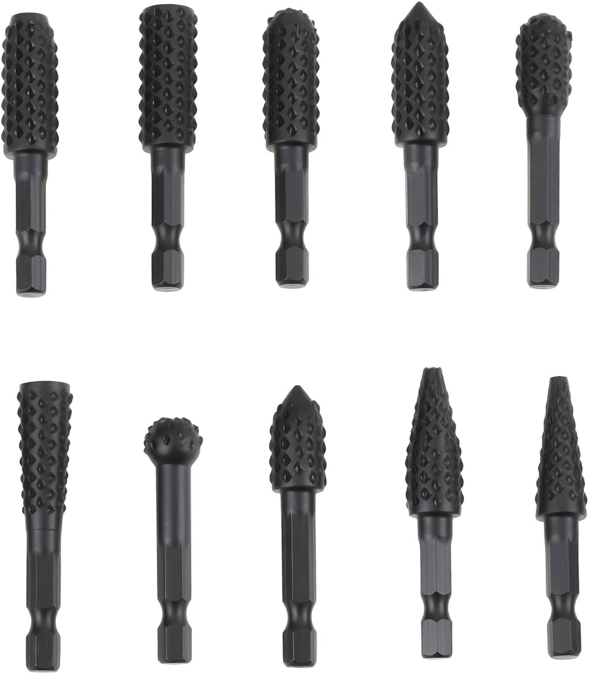 Set Mit 10 Fräsern Aus Kohlenstoffstahl Mit 6,35 Mm (1/4 Zoll) Schaft Für Holzschnitzarbeiten, Kompatibel Mit Elektrischen Bohrmaschinen Und Schleifmaschinen
