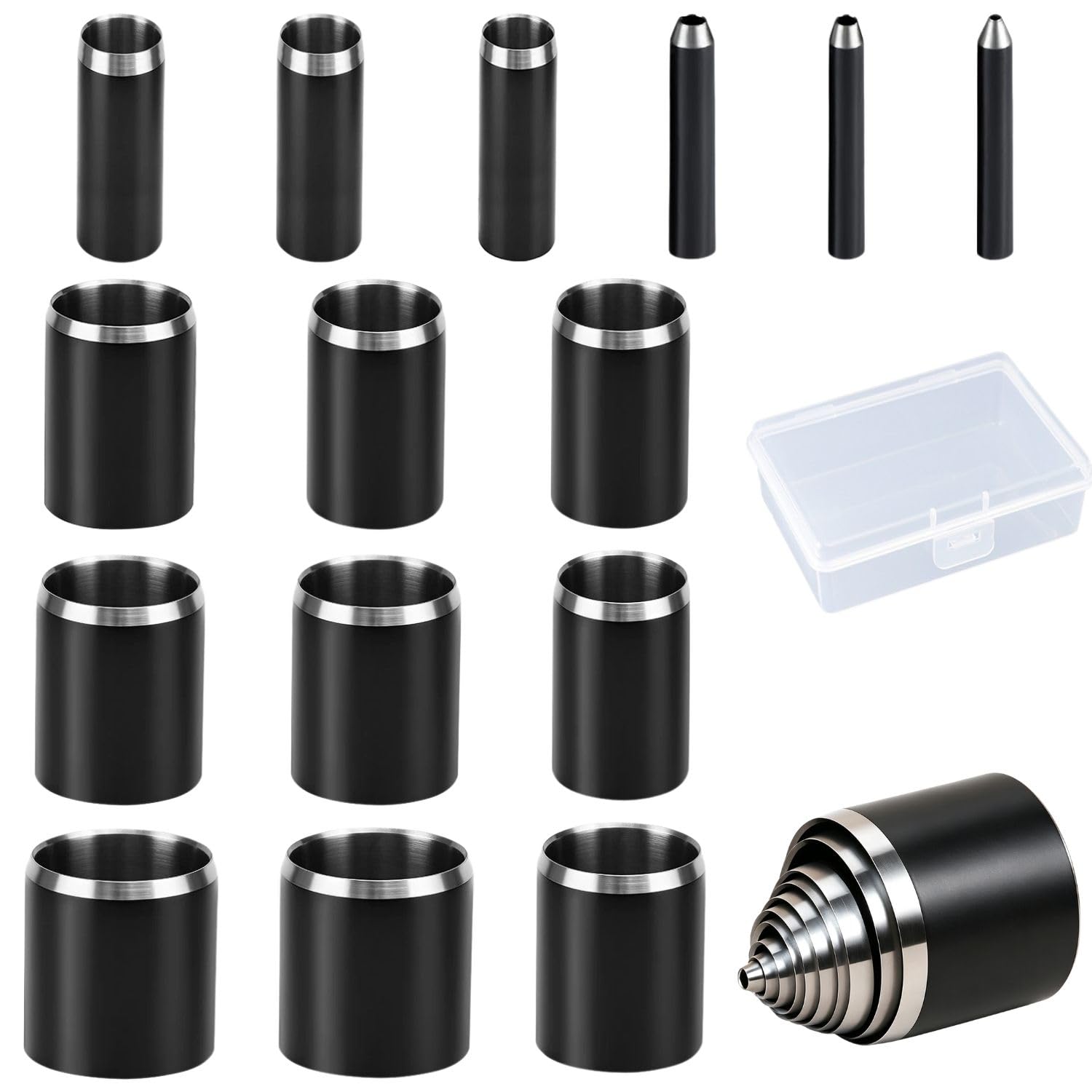 Packung Mit 25 Hohlstempeln Aus Kohlenstoffstahl Von 1 Bis 25 Mm