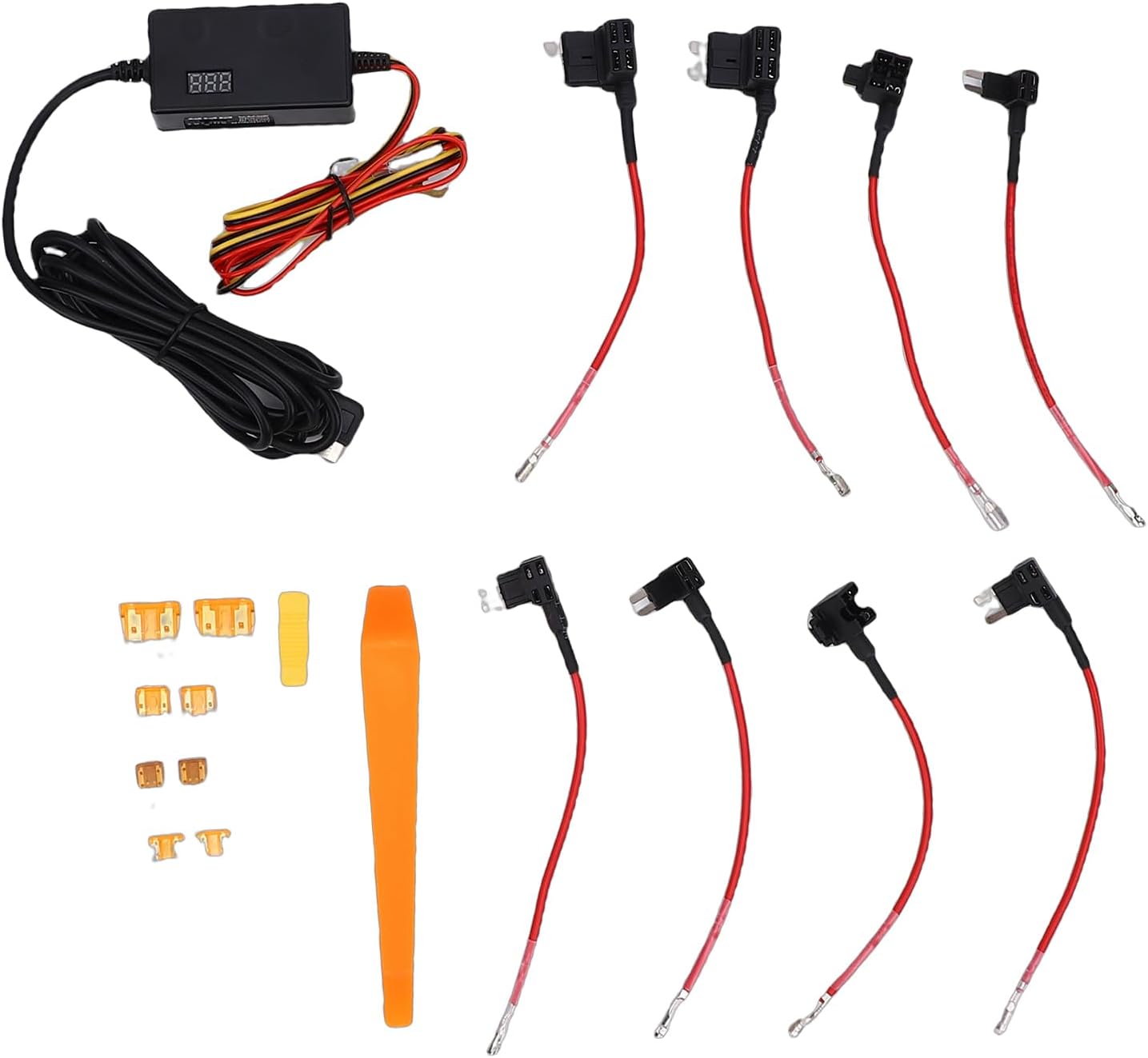 3,2 M Langes, Rechtwinkliges Typ-c-netzteilkabel Für Armaturenbrett-aufnahmegeräte, 12 V/30 V Auf Stabile 5 V/3 A Automatisches Konverterkabel
