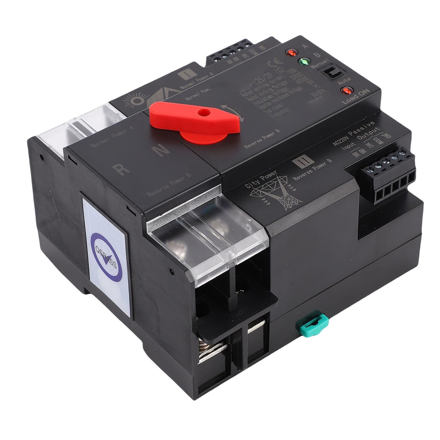 Automatischer Dual-power-umschalter Ac 100a Din-schienen-anschluss