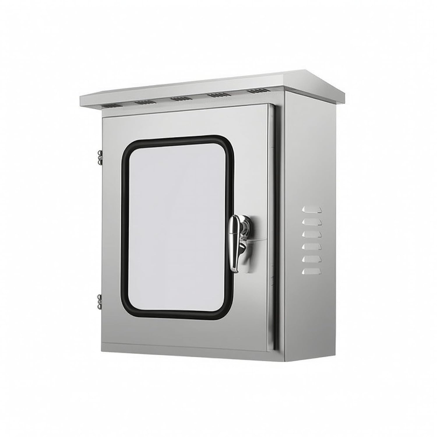 Elektrischer Schaltschrank Mit Wandabdeckung, Vertikaler, Halbdicker Edelstahlkasten 201, Mit Griffschloss, 300 × 400 × 180 Mm