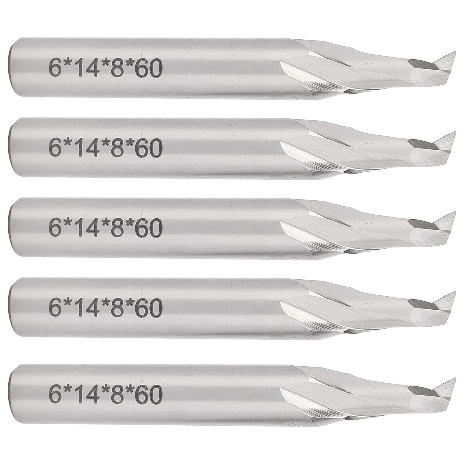 Set Mit 5 Hss-spiralfräsern, 8 Mm Schaft