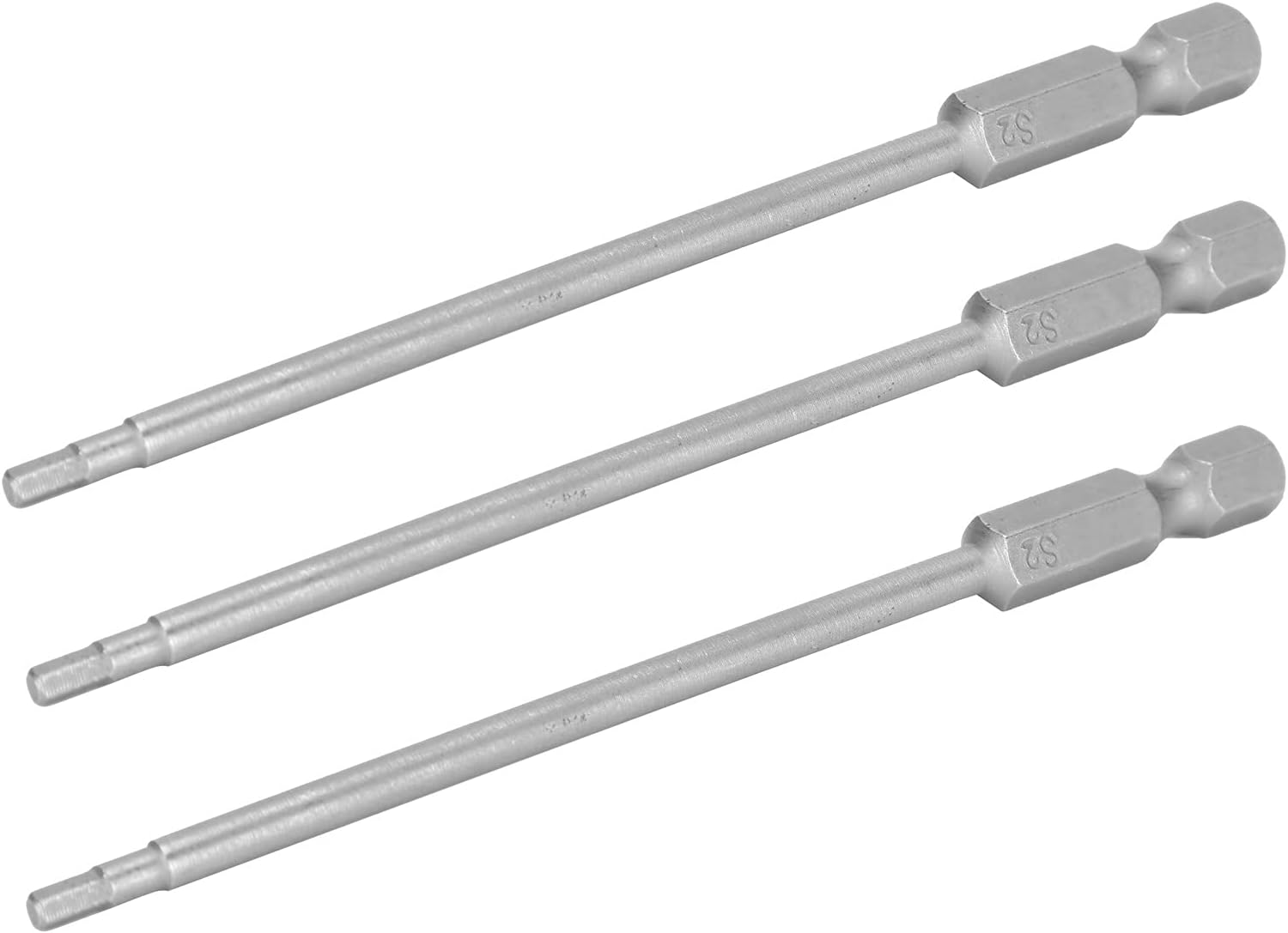 10-teiliges Set Magnetischer Sechskant-bits (2,5 Mm) Für Elektroschrauber, Legierter Stahl, 1/4 Zoll, 100 Mm Lang, Schnelle Montage, Starker Halt