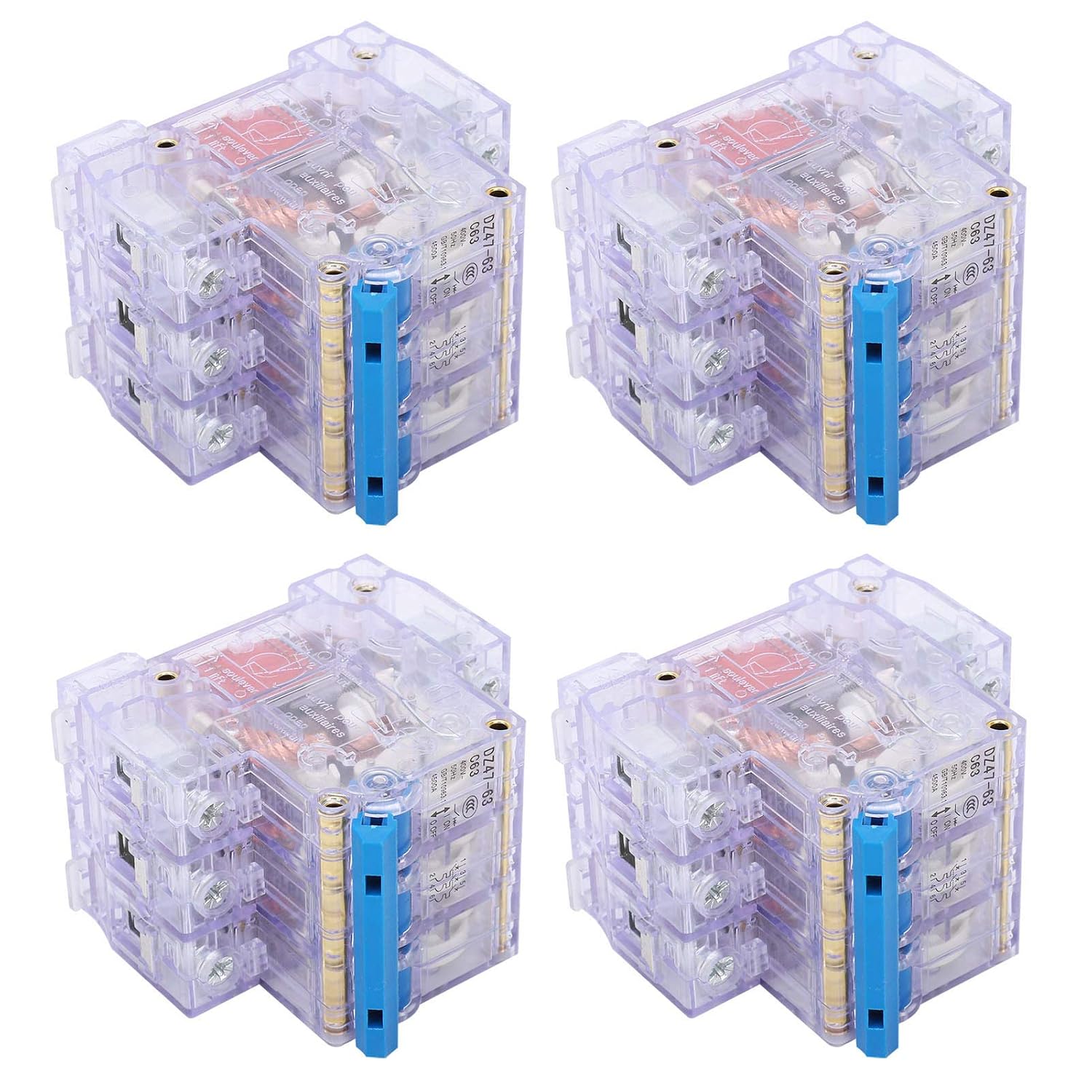 Miniatur-leistungsschalter, Transparent, 3-polig, Einstellbar 6-63 A