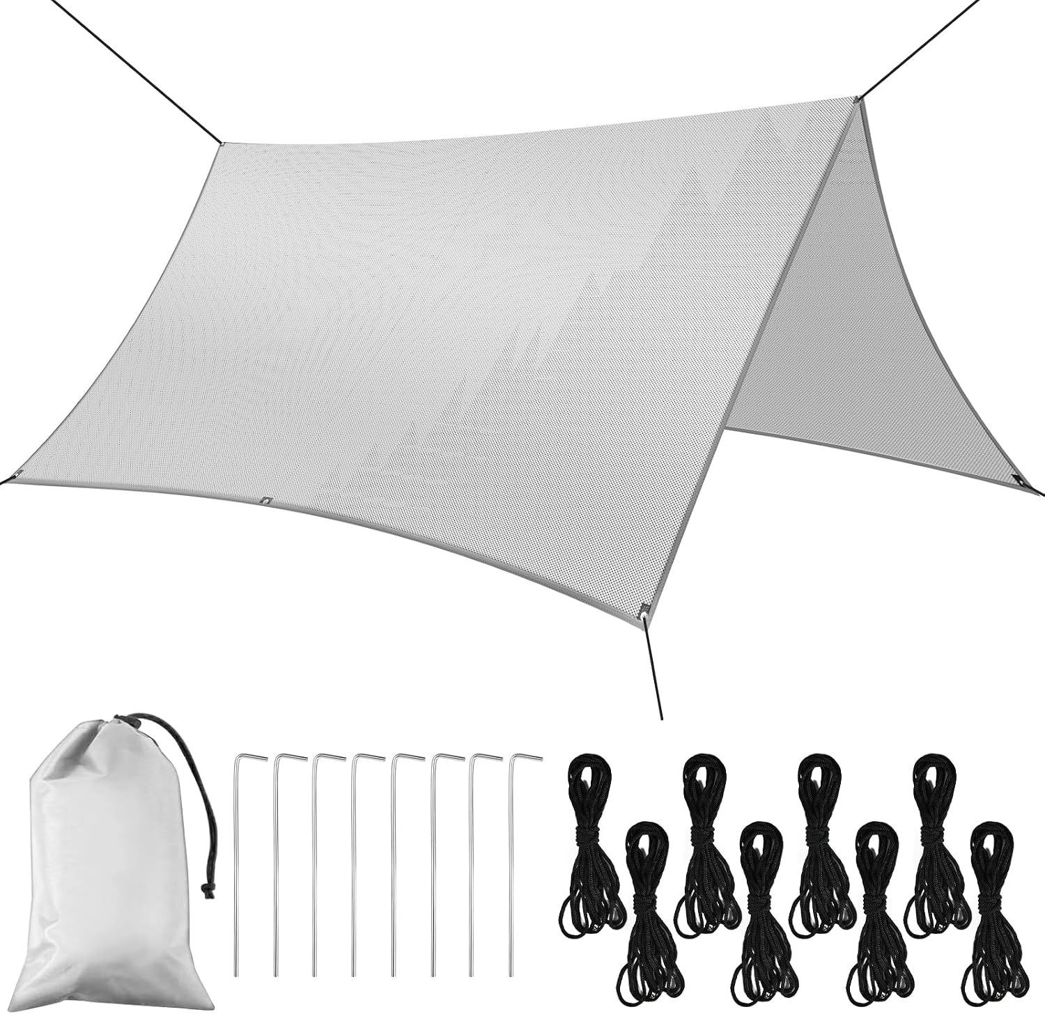 Regenschutzplane, 3x3 M Camping-regenschutzplane Aus Segeltuch, Tragbares, Faltbares Wanderzelt Für Outdoor-aktivitäten Wie Hängematten, Reisen Und Picknicks