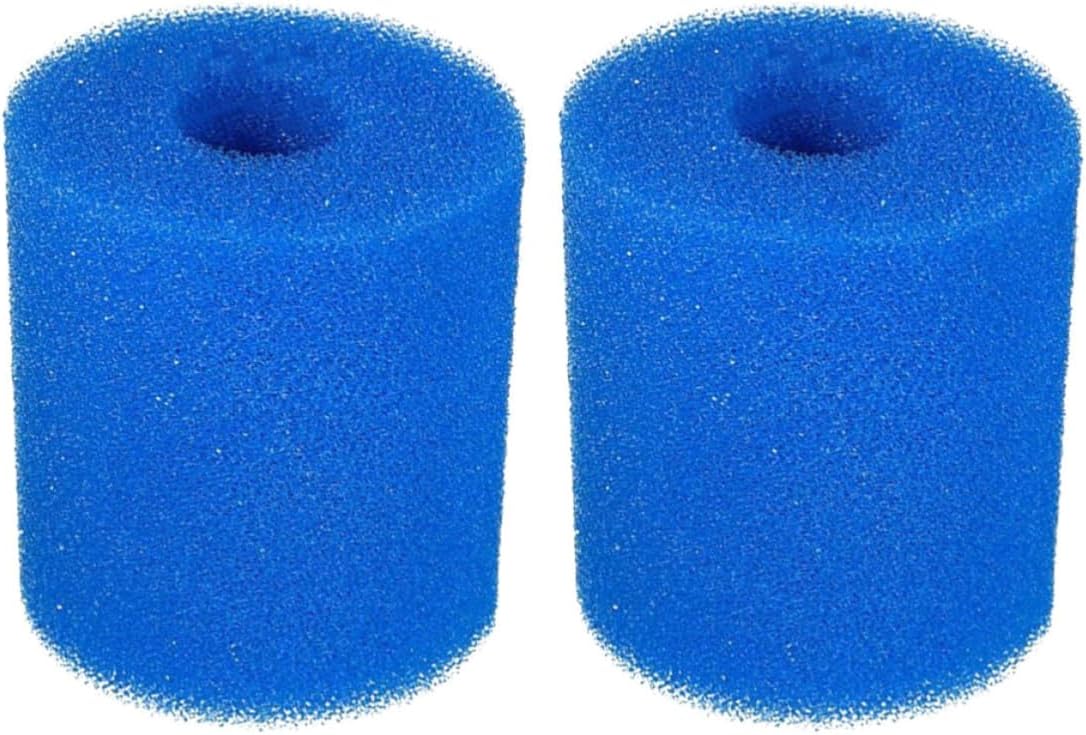 Set Mit 2 Wiederverwendbaren Schaumstofffilterschwämmen Für Schwimmbäder, Blau, Filtert Haare Und Sand, Waschbar Und Geeignet Für Schwimmbadfilter