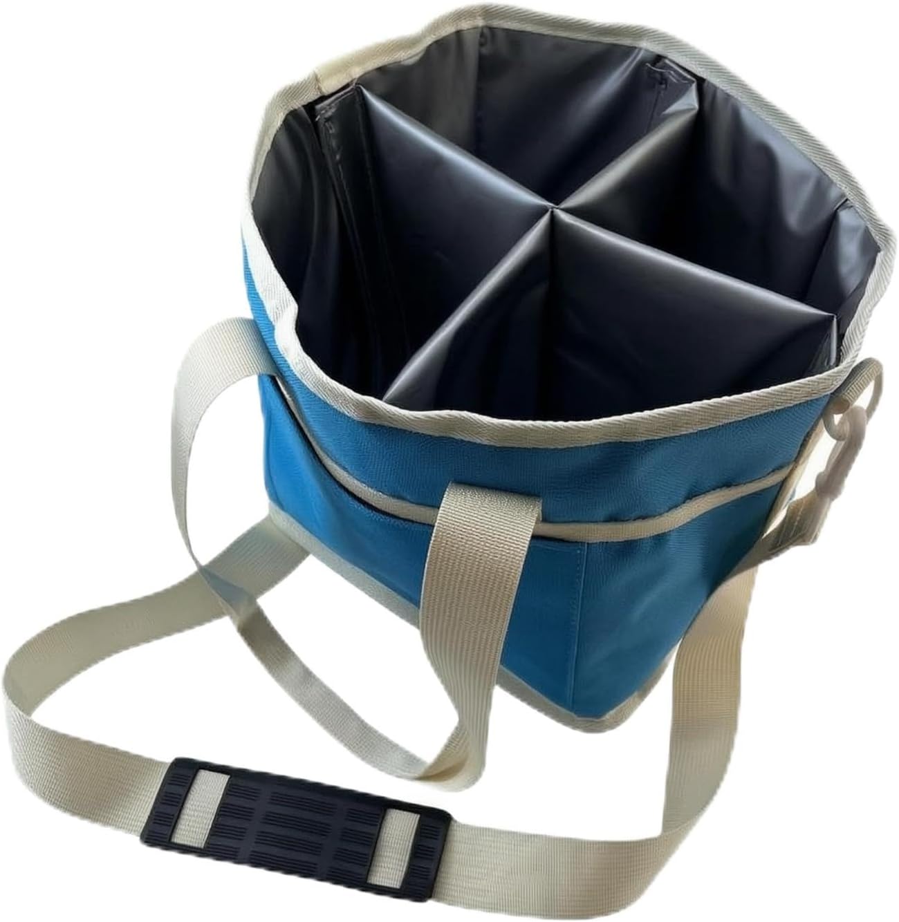 Tragbare, Isolierte Getränketasche Mit Separaten Fächern, Abnehmbarem Schultergurt, Bequemen Tragegriffen Und Vordertasche, Aus Nylon Und Polyester, Array, Blau, 21 X 18 X 21 Cm