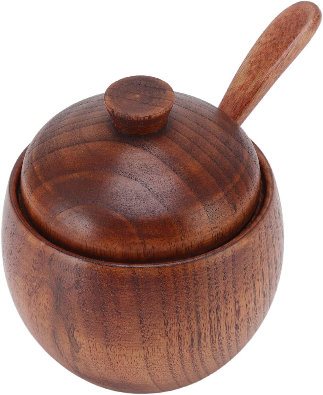 Salzdose Aus Holz Mit Staubdichtem Deckel Und Löffel Zur Aufbewahrung In Der Küche, Zuckerdose, Gewürzbehälter