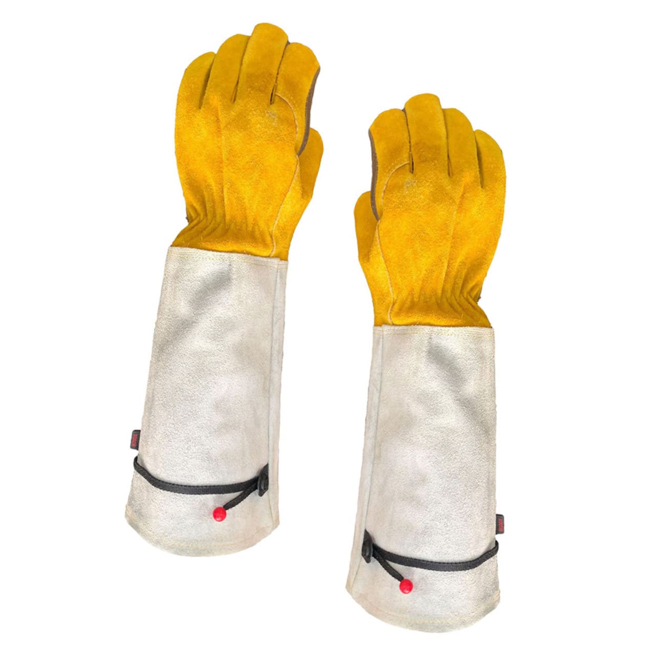 Paar Dicke Schnittschutzhandschuhe Aus Leder Für Gartenarbeiten Mit Flexibler Passform, Ideal Zum Schneiden, Jäten Und Für Die Gartenpflege