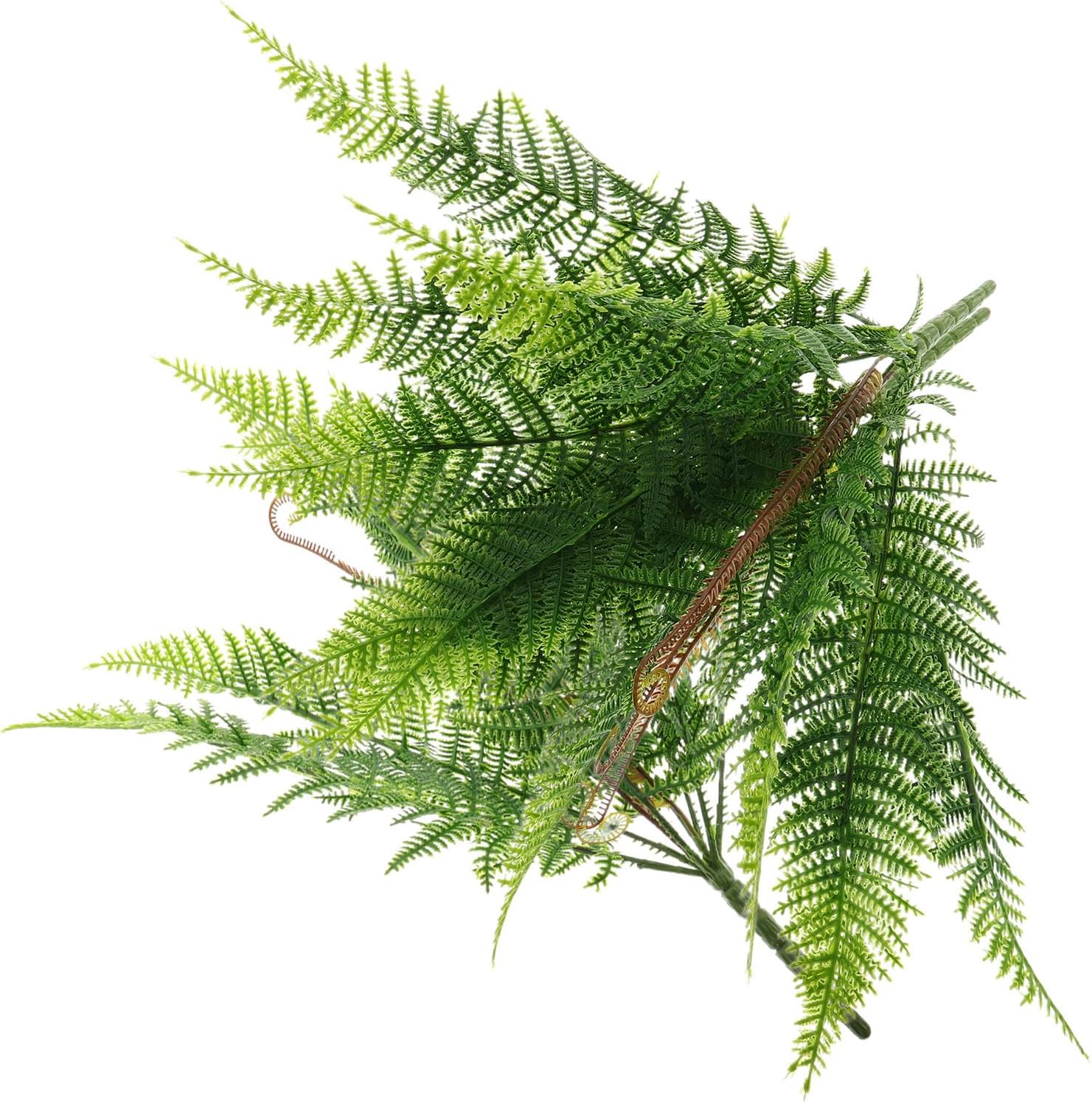 Set Mit 2 Künstlichen Perserfarnen, 50 Cm, 9 Robuste Kunststoffköpfe, Natürliche Innendekoration, Für Hochzeiten, Büros Und Wohnungen, Farnstängel