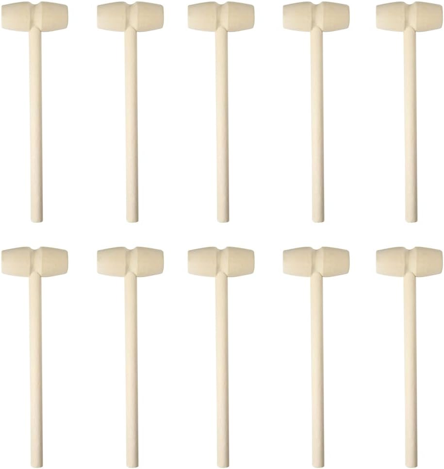 Set Mit 10 Mini-holzhämmern Zum Brechen Von Schokolade Und Lederwaren, Heimwerkerwerkzeug Für Holzbearbeitung (flach)