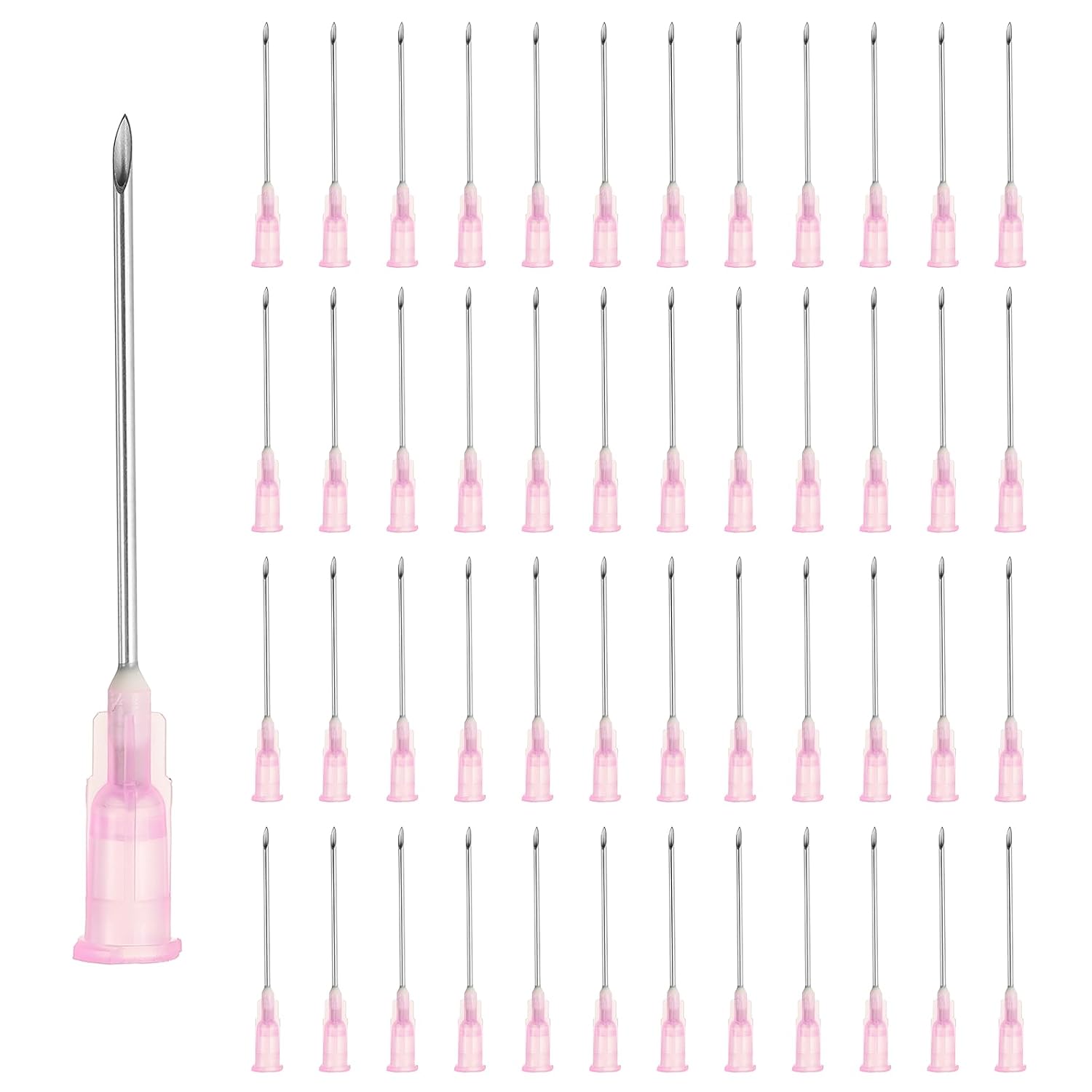 50 Stück Dosiernadeln Mit Rosa Spitze Zum Abmessen
