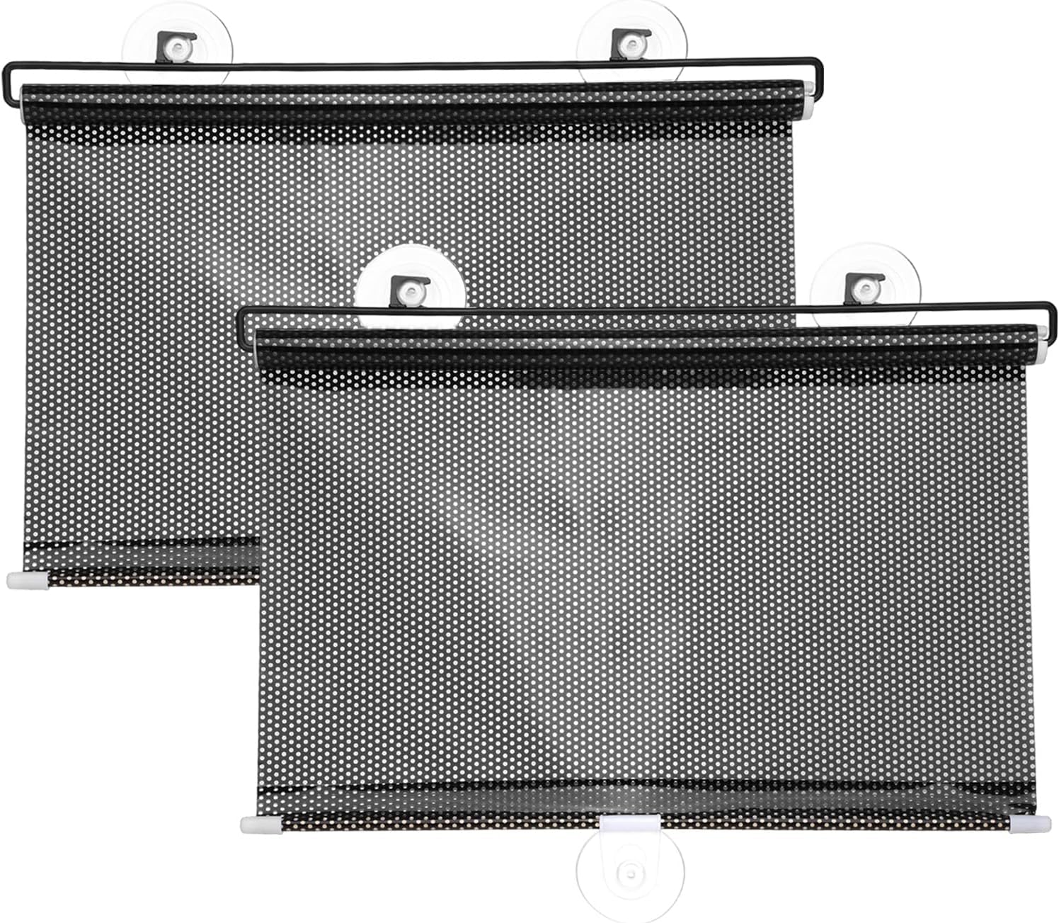 Set Mit 2 Einziehbaren Auto-sonnenschutzblenden, Schwarz, 40 X 125 Cm