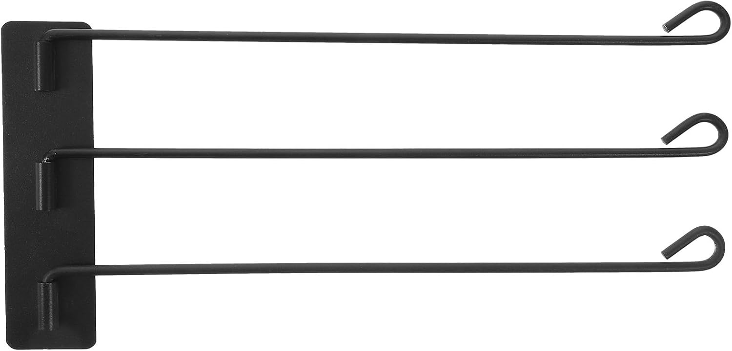 Drehbarer Handtuchhalter Aus Schwarzem Edelstahl, Kein Bohren Erforderlich, Robustes Und Stabiles Aufbewahrungsregal Für Bad Und Küche