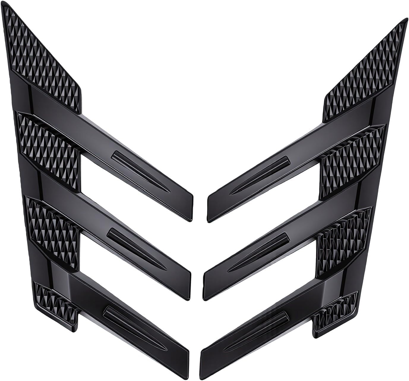 2-teilige Heckscheiben-seitenblende, 3d-zierblenden In Glänzendem Schwarz Mit Lamellen, Heckscheiben-styling-zubehör