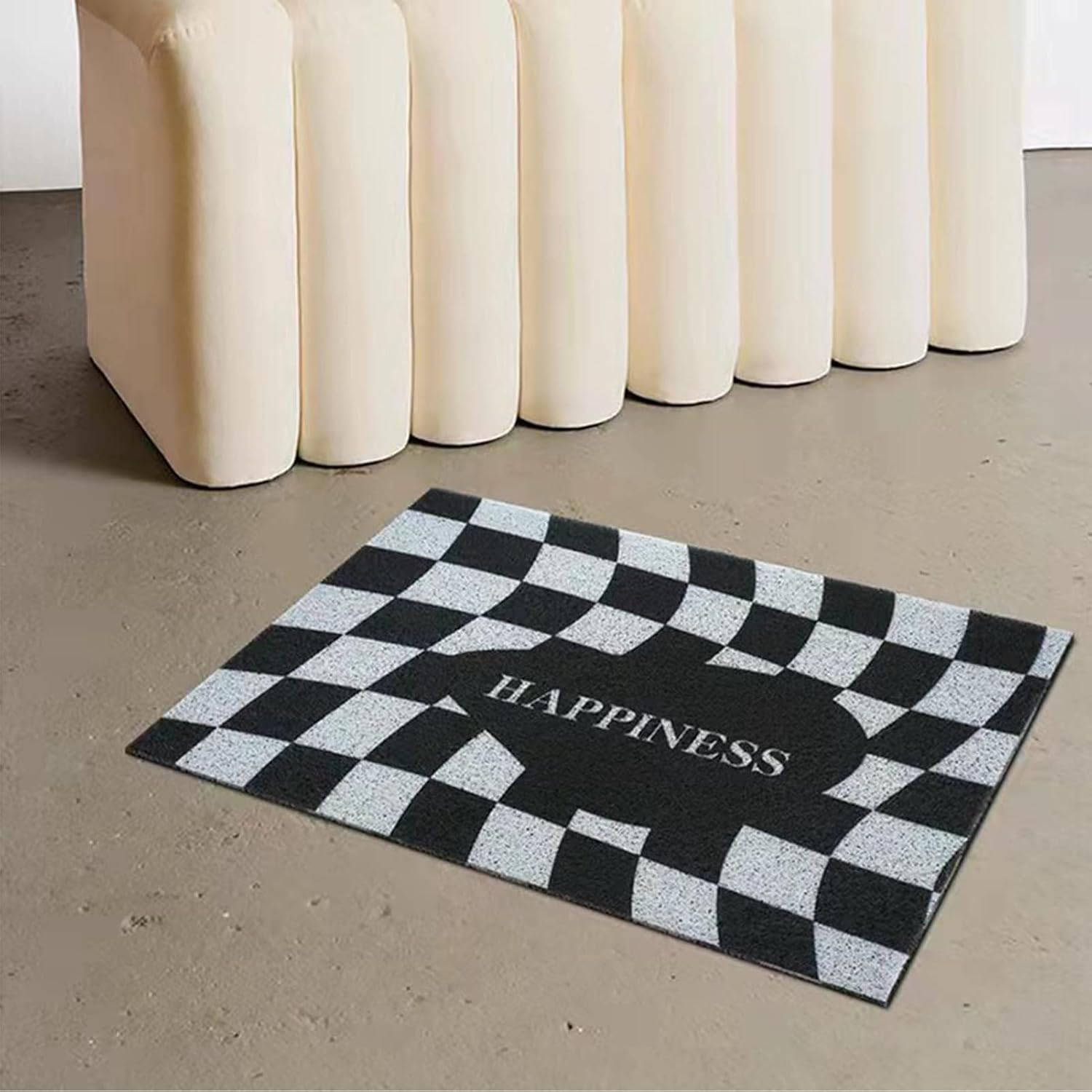 Karierte Küchenmatte, Waschbar, Rutschfest, Pvc, 40 X 60 Cm, Für Zuhause, Restaurant, Büro, Mit Weichem, Elastischem Seidenring