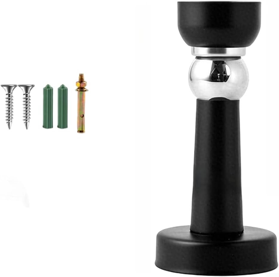 Magnetischer Türstopper, Edelstahl, 9,5 Cm (schwarz, 0,6 Mm)