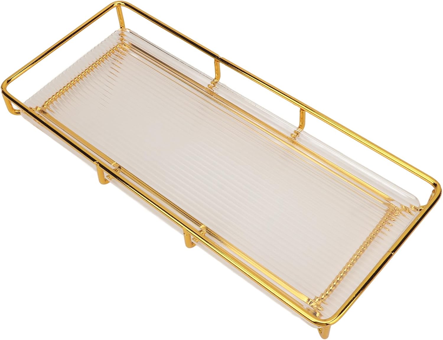 Metall-ablage Für Badezimmerarbeitsplatten, Aufbewahrungsschale Aus Acryl Und Edelstahl, Leicht Und Stabil, Platzsparend Für Waschtisch, Badezimmer, Küchenarbeitsplatte (gold)