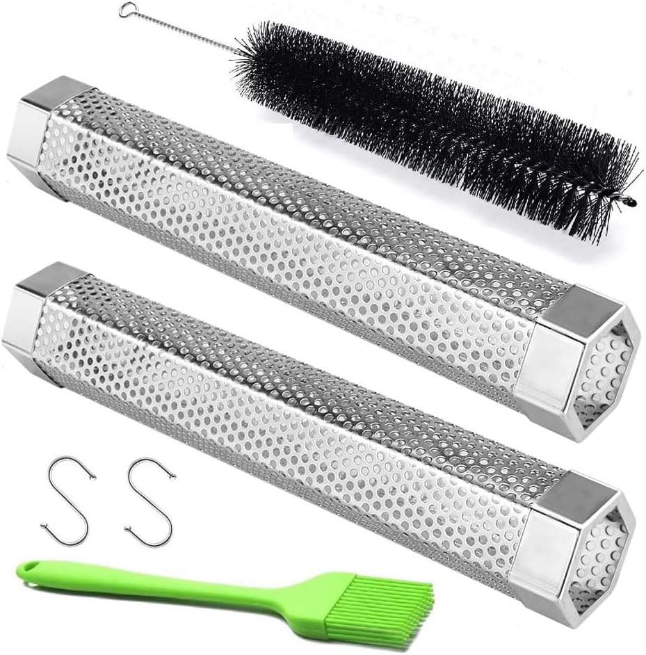 Set Mit 2 Räucherpfeifen Aus Edelstahl 304 Für Den Grill – 30,48 Cm