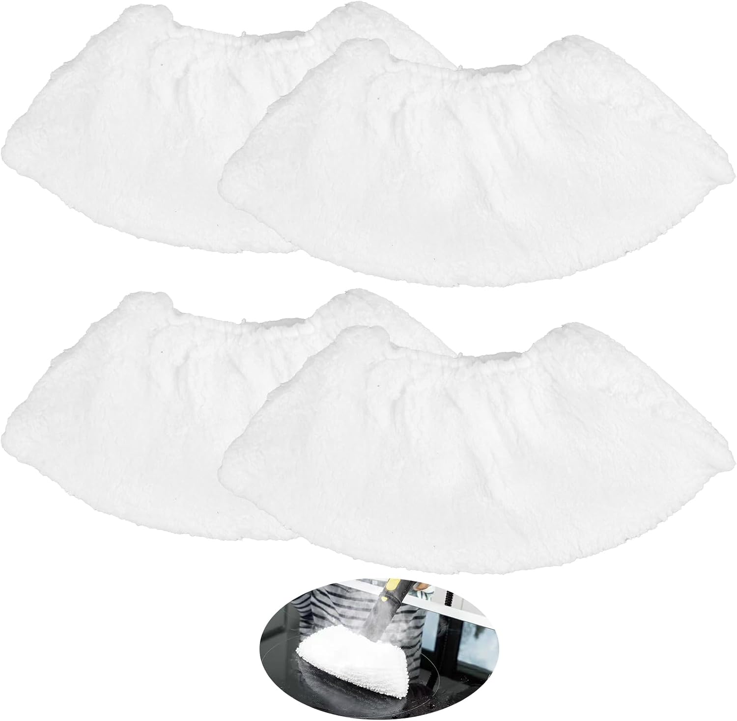 Set Mit 4 Mikrofaserbezügen Für Kärcher Dampfreiniger, Waschbar Und Wiederverwendbar, Kompatibel Mit Den Modellen Easyfix Sc2, Sc3, Sc4 Und Sc5 Sowie Dem Zubehör Für Manuelle Düsen.