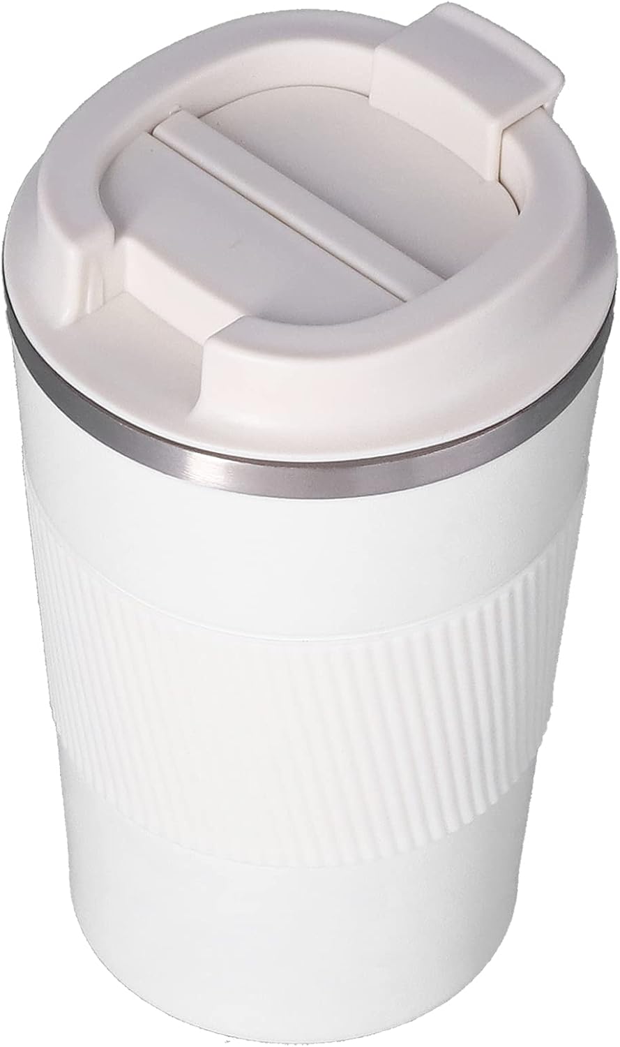 380 Ml Edelstahl-thermobecher Für Unterwegs Mit Isoliertem Kaffeebecher Und Silikonhülle Für Auto, Büro Und Zuhause