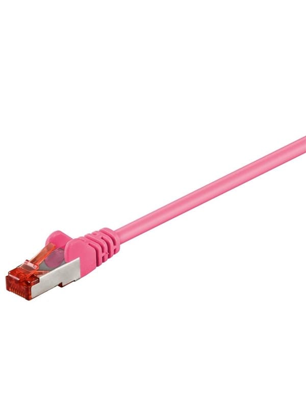Goobay - Cat 6 Patchkabel, S/ftp (pimf), Magenta, Kupferleiter (cu), Halogenfreier Kabelmantel (lszh). Kabellänge 1.5 M