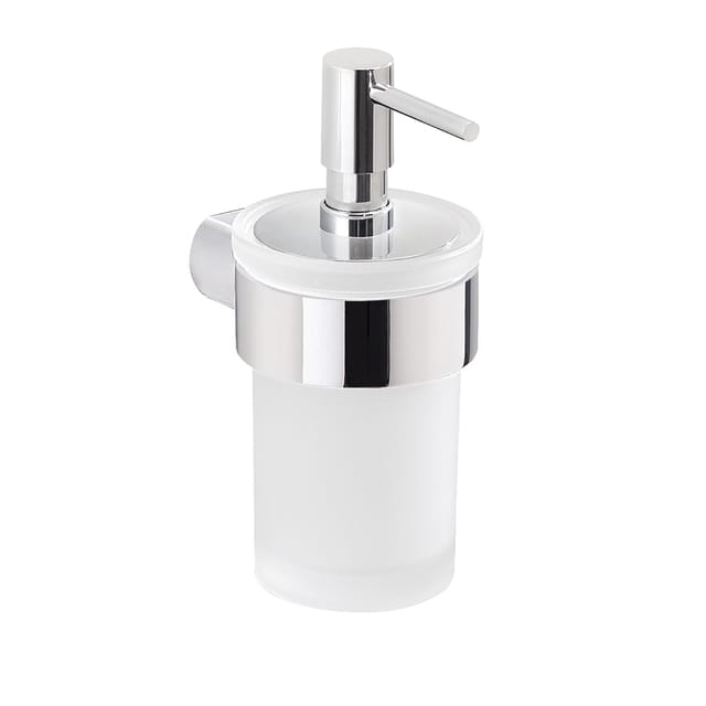 Gedy - Sapho Pirenei - Seifenspender Mit Halter, Verchromt / Glas Satin Pi8113