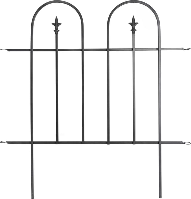 Trendline Zaunelement 86 X 92 Cm Gartenzaun Schmuckzaun Grau Eisenzaun