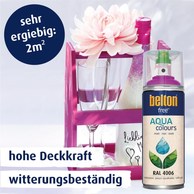 Free Lackspray Aquacolours 400 Ml Verkehrspurpur Matt Wasserlack - Belton