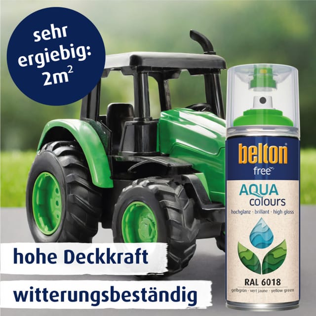 Free Lackspray Aquacolours 400 Ml Gelbgrün Hochglanz Wasserlack - Belton