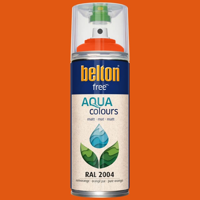 Free Lackspray Aquacolours 400 Ml Reinorange Matt Wasserlack - Belton
