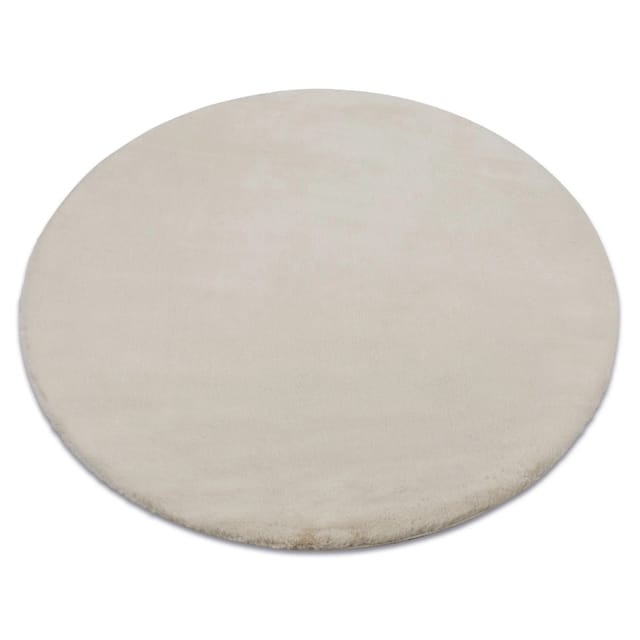 Rugsx - Teppich Bunny Kreis Beige Imitation Von Kaninchenpelz Beige Rund 140 Cm