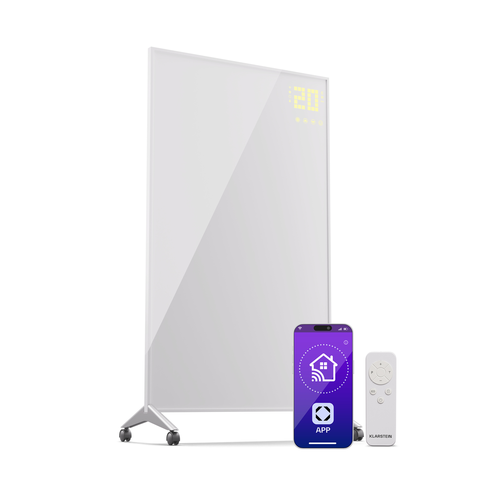 Klarstein - Infrarotheizung Mit Thermostat, 800w Elektroheizung, Smart Home Infrarotheizung Zur Wandmontage, Ir Mit App-steuerung & Erkennung Offener Fenster, Effizienter Feuchtraum Heizkörper