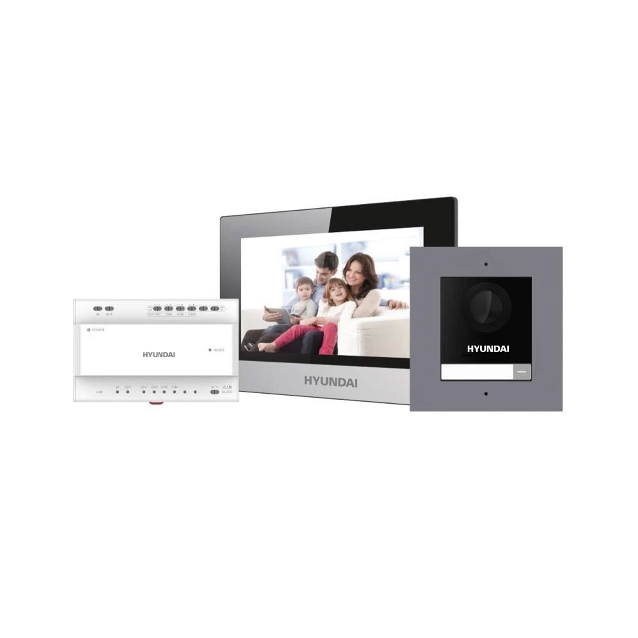 Hyundai Sprechanlage HYU-1049 Videogegensprechanlage mit hoher Auflösung und Smartphoneanruf, App gesteuert, professionelle Türsprechanlage