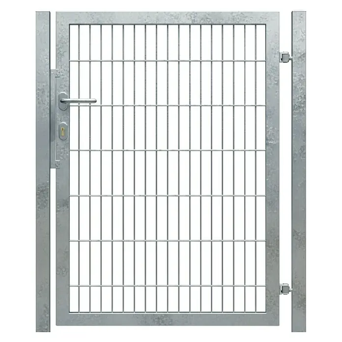 FA-Bausysteme Zauntor Vollrahmen (1,2 x 1,6 m, Silber, Stahl, 1-Flügel)