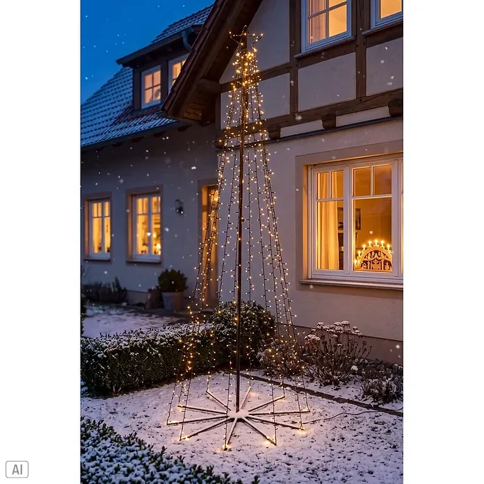 LED-Weihnachtsbaum (Außen, 750 Stk., Lichtfarbe: Warmweiß, Netzbetrieben)