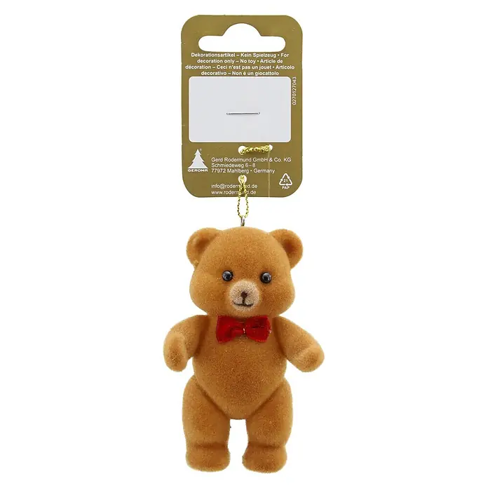 Christbaumschmuck Teddybär (Braun, Kunststoff, 1 Stk., 4,5 x 5,5 x 9 cm)