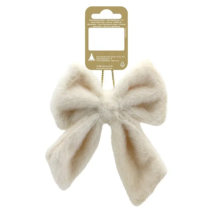 Christbaumschmuck Schleife aus Plüsch (Beige, Textil, 1 Stk., B x H: 13 x 15 cm)