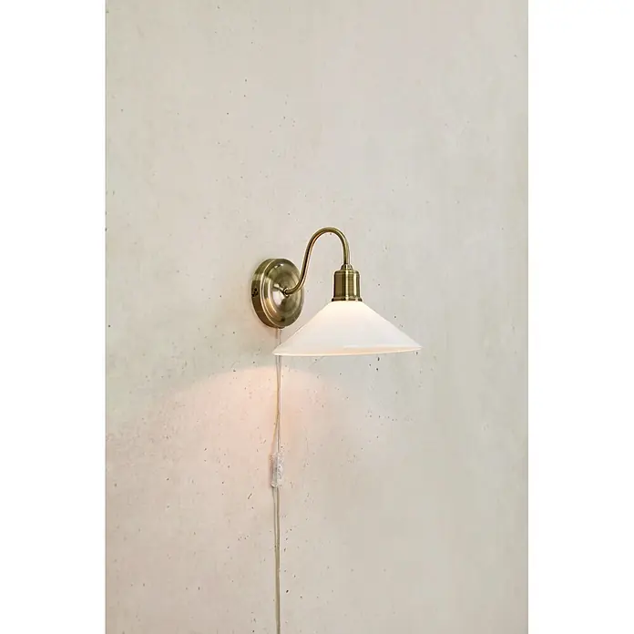 Wandleuchte (40 W, L x B x H: 25 x 21 x 29,5 cm, Antik/ Weiß, E27)