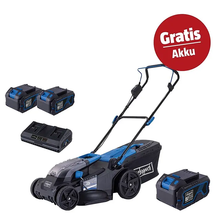 Scheppach IXES 20V Akku-Rasenmäher-Set BC-MP430-X Set XL2 (20 V, 3 Akkus, 4 Ah, Schnittbreite: 430 mm)