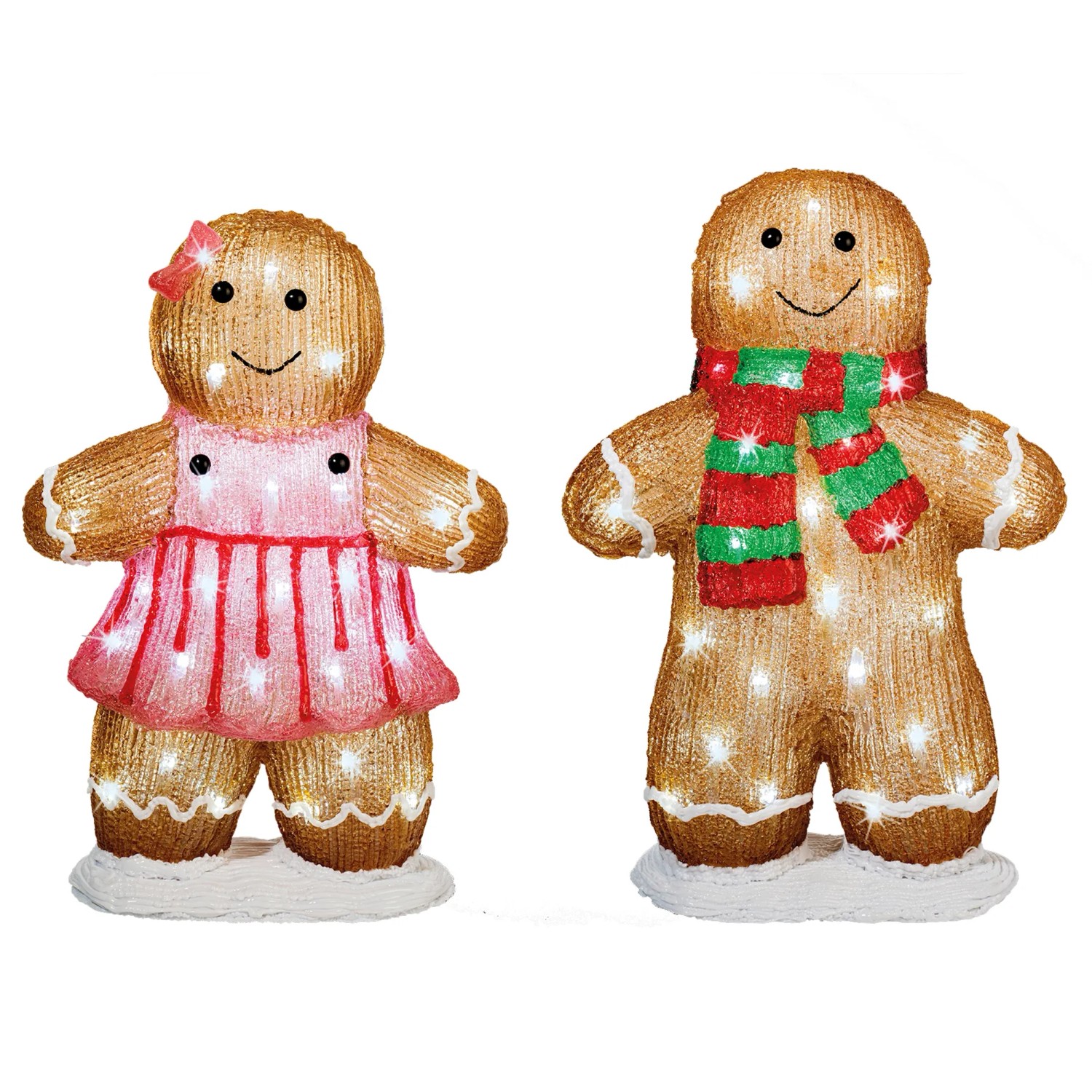 Lumineo LED-Weihnachtsfigur Lebkuchen 2-fach Sortiert 46 cm