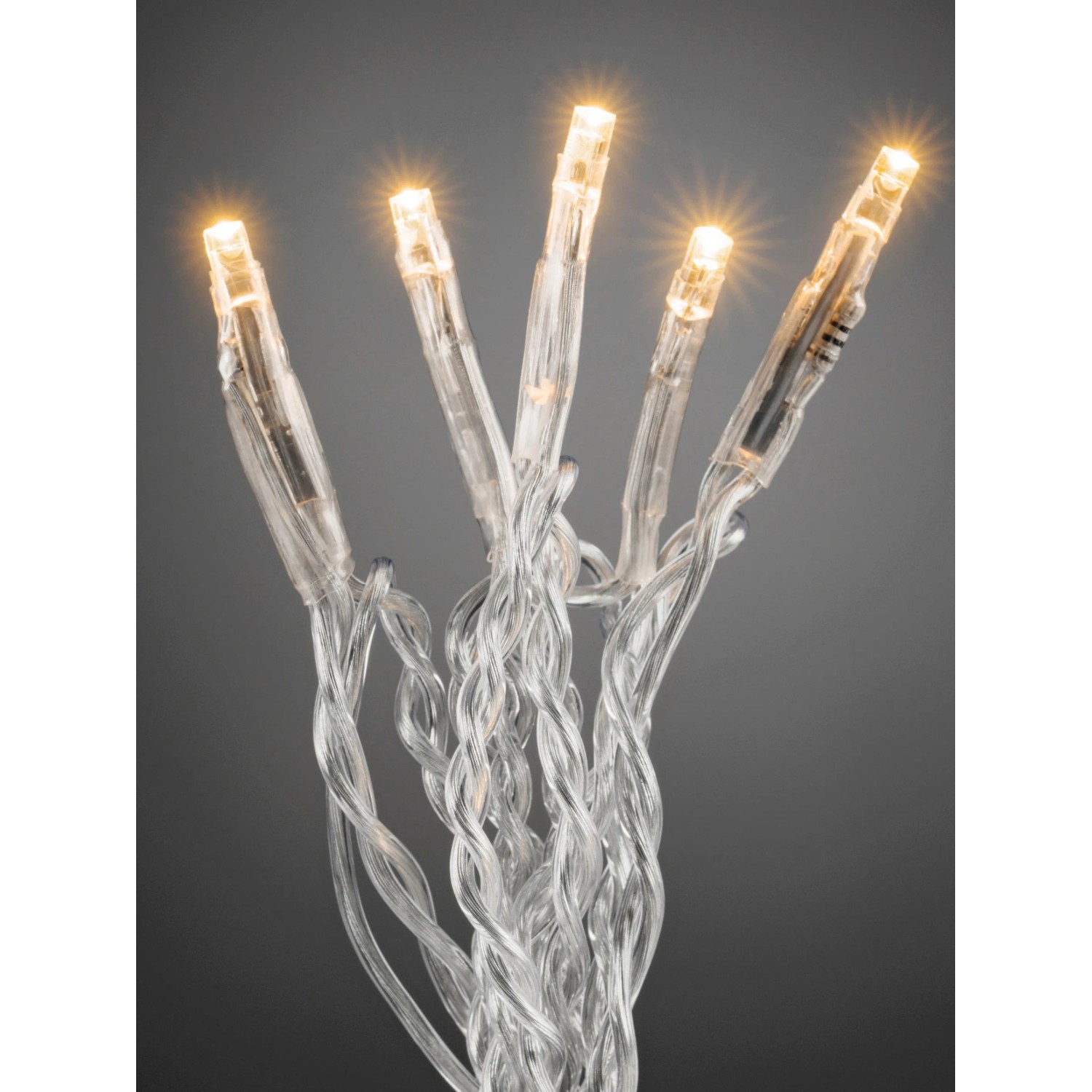 Konstsmide Micro LED Lichterkette 100 bernsteinfarbene LEDs transp. Kabel innen