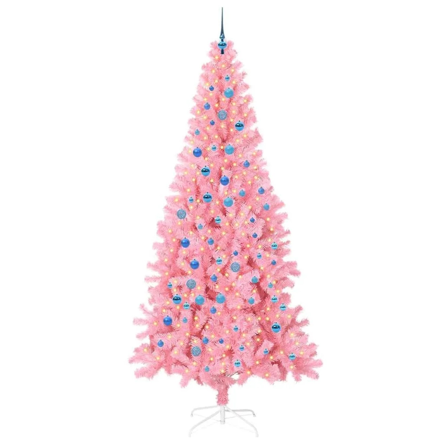 vidaXL Weihnachtsbaum mit 300 LEDs mit Ständer Rosa 240 cm PVC 3396454