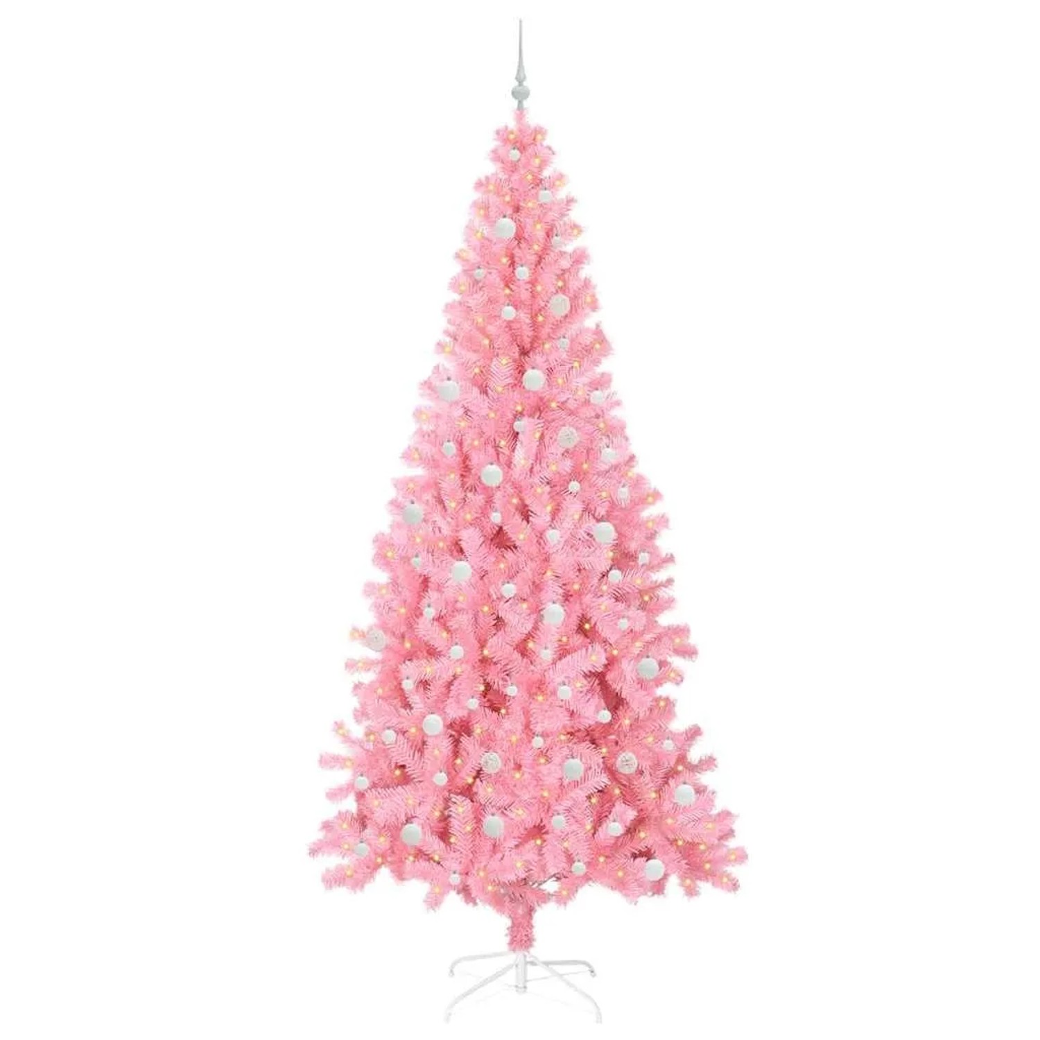 vidaXL Weihnachtsbaum mit 300 LEDs mit Ständer Rosa 240 cm PVC 3396450