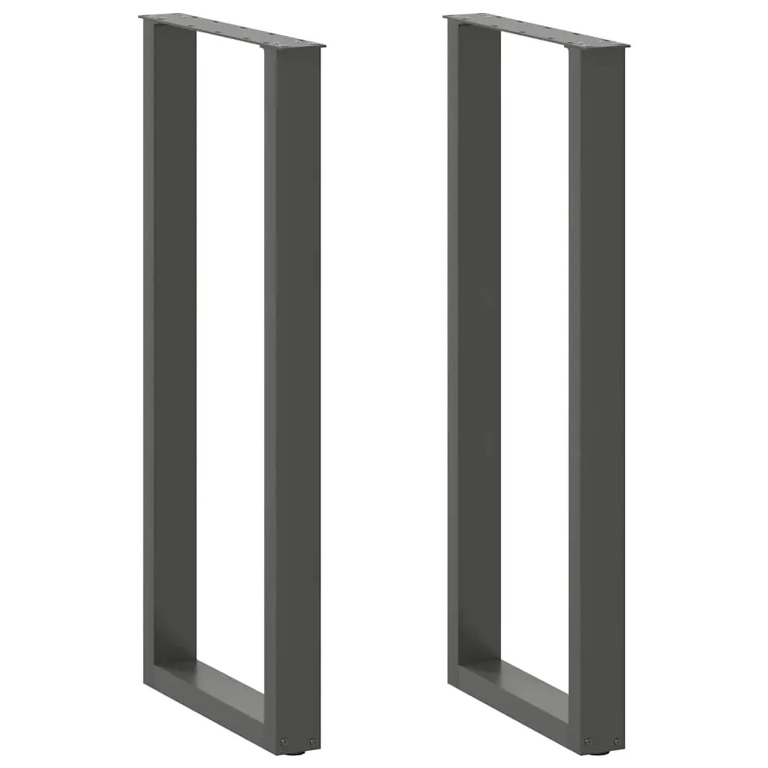 vidaXL Bartischbeine U-Form 2 Stk Anthrazit 40x110-111 cm Stahl 4013242