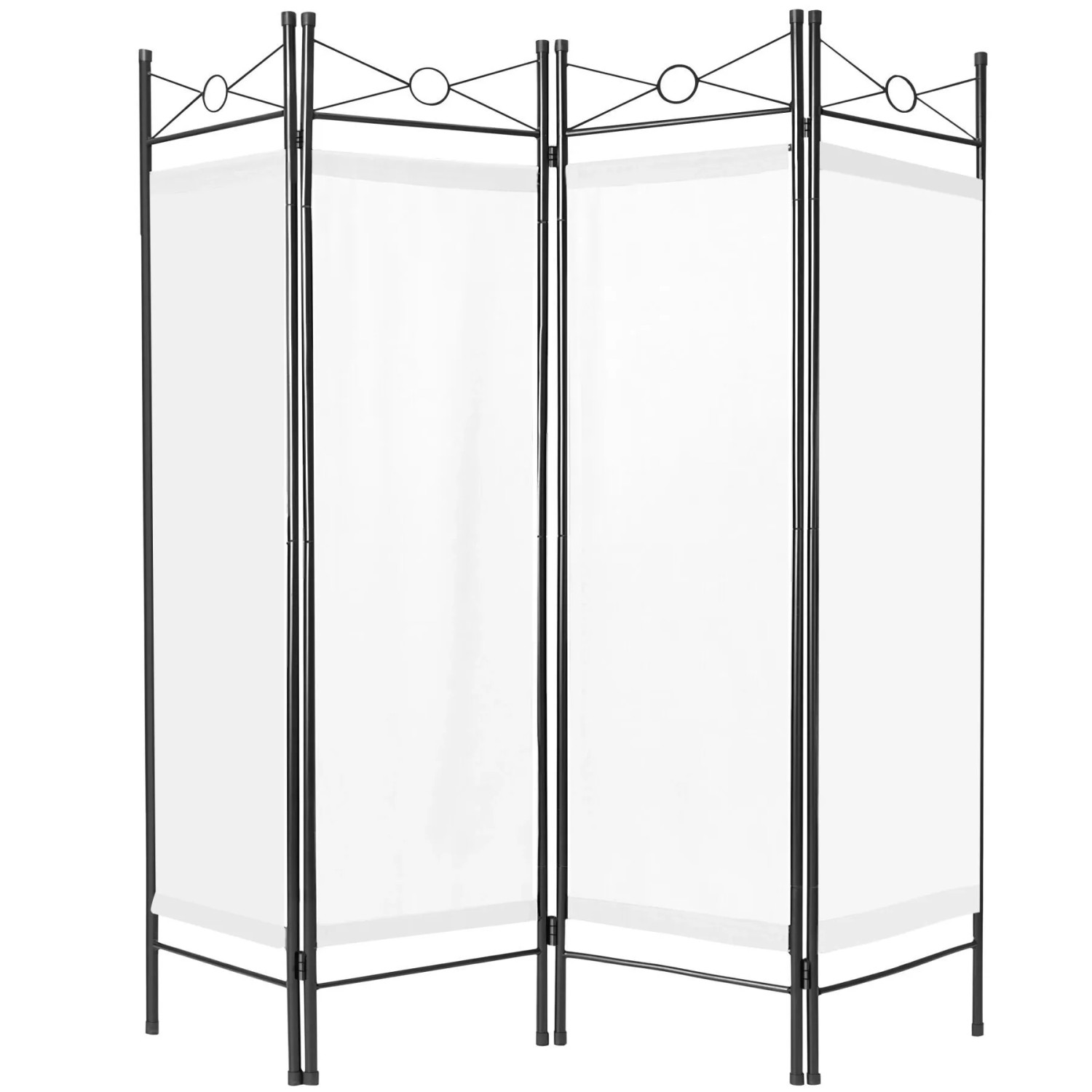 Tectake Raumteiler 4 Teiliger Blickschutz 180° Klappbar 160 x 2 50 x 180 cm Weiß